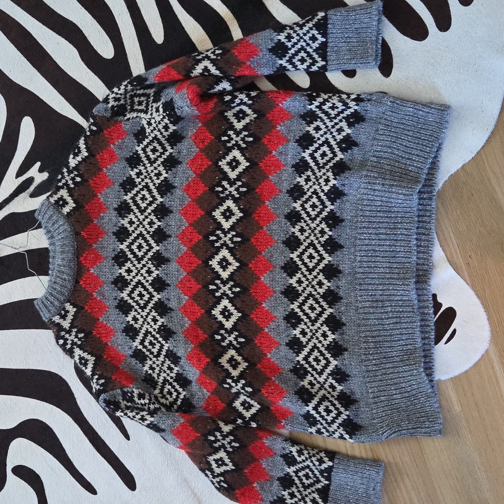 ZARA Cozy Geometric Knit Sweater